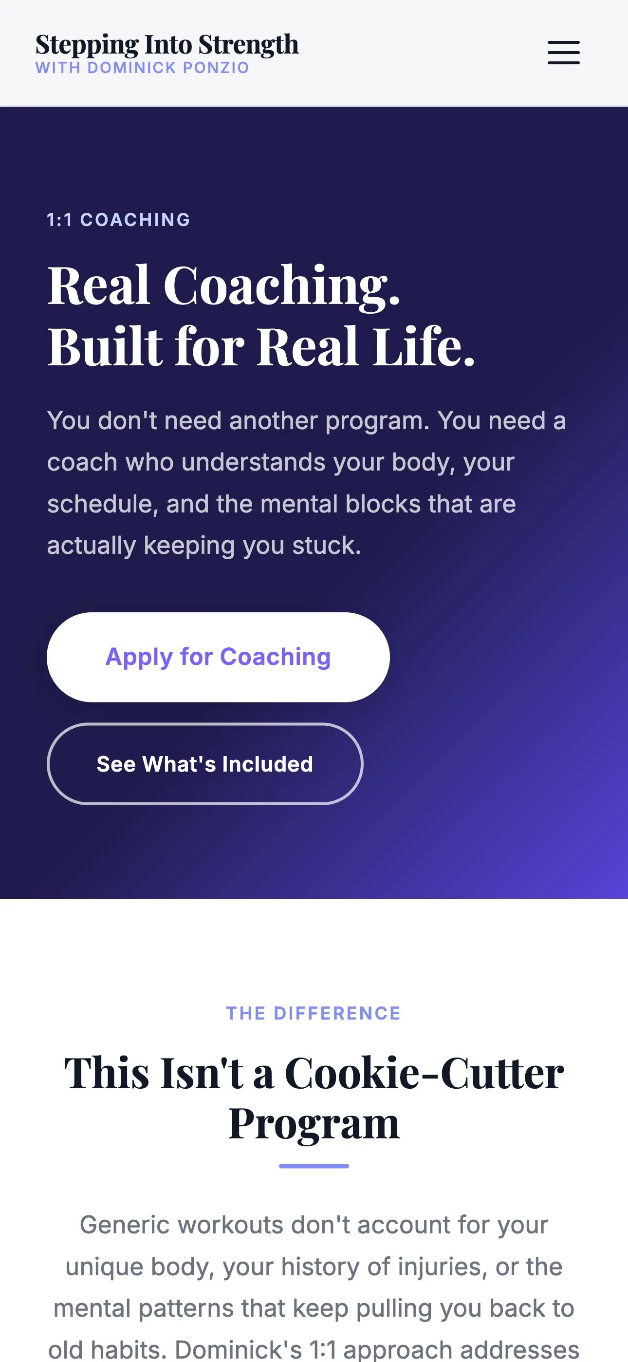 Stepping Into Strength on mobile